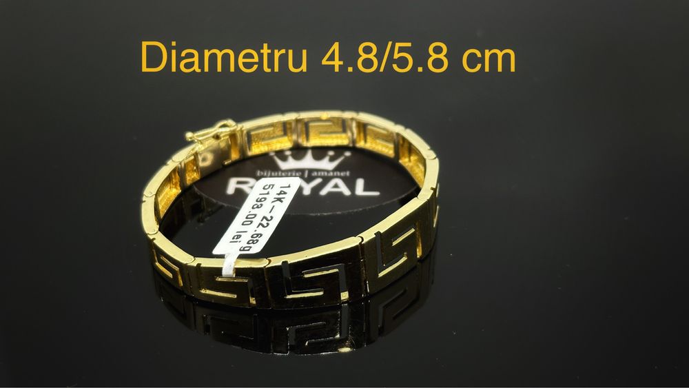 Bijuteria  ROYAL : Bratara AUR 14 K / 22.68 GR