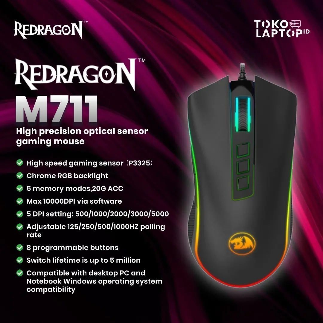 СКИДКА! Redragon COBRA RGB Проводная мышка/мышь/mishka DPI 10K