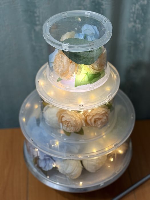 Прозрачная многоярусная подставка для торта