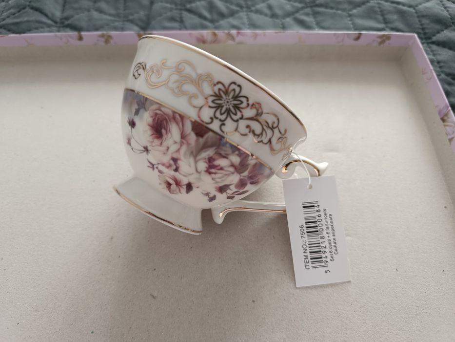 Set cesti cu farfurioare Malooki - floral