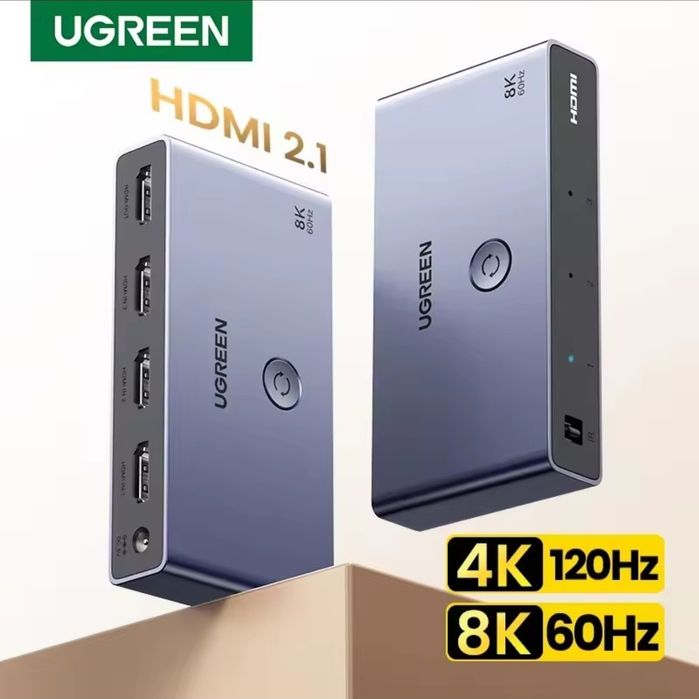 UGREEN HDMI 2.1  Switch 3in1 Переключатель с пультом