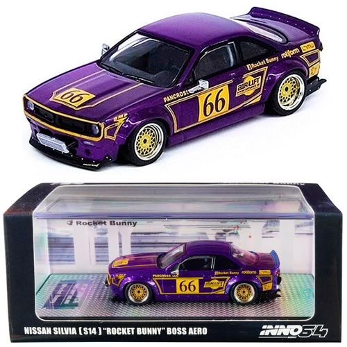 Macheta auto Nissan silvia s14 Rocket Bunny Boss Aero, 1:64 Inno64