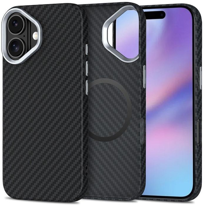 Кейс techsuit carbonhalo magsafe за iphone 17 в черен цвят