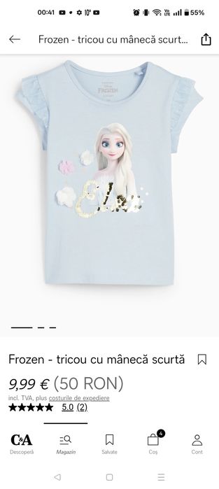 Lot tricouri fetita 116 C&A Zara H&M