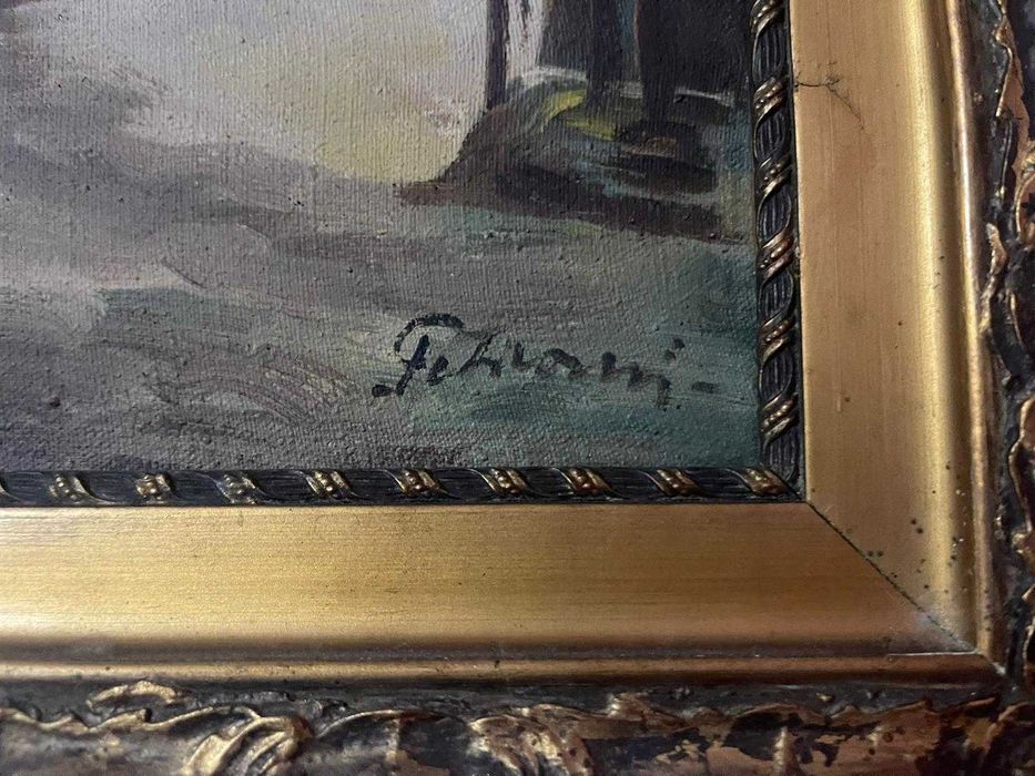 tablou vechi de peste 100 de ani semnat petrovici