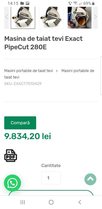 Mașină de tăiat tevi Exact PipeCut 280E