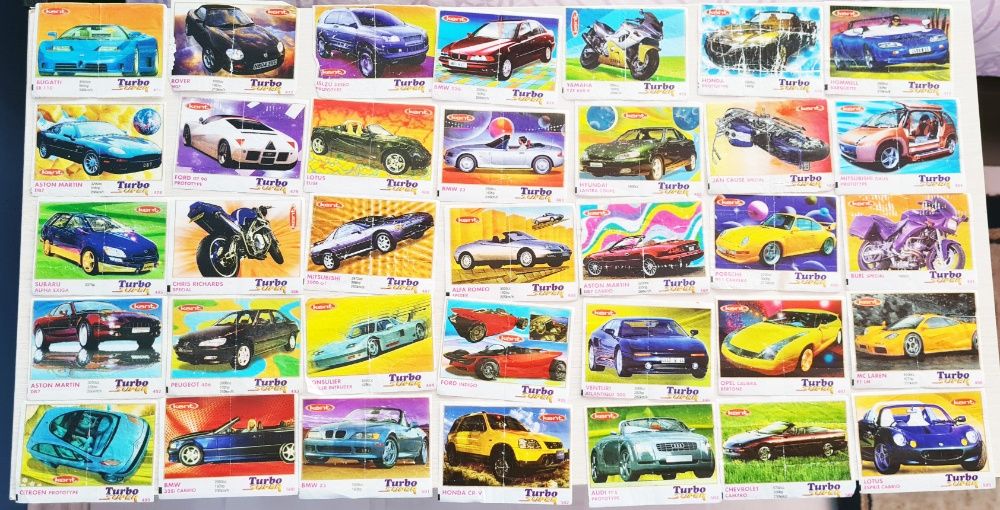 Картинки от дъвки Turbo Super, Турбо супер пълен лот 70 бр.(470-540)