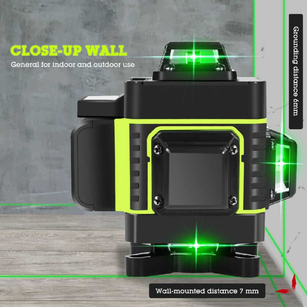 Nivela laser 4D Visoli, 16 linii, Lumina verde, cu telecomanda