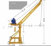 Мини кран  1,5тон с лебедкой
