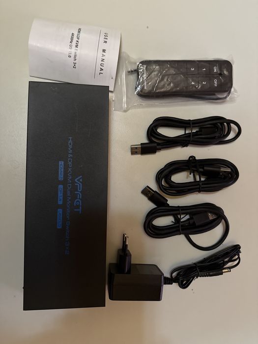 Switch Comutator KVM HDMI 2.0 Displayport 1.4 2 monitoare 3 PC 4K/8K