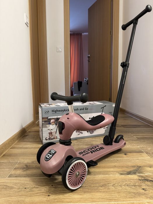 Детска тротинетка 2 в 1 Scoot&Ride - Highwaykick Wildberry