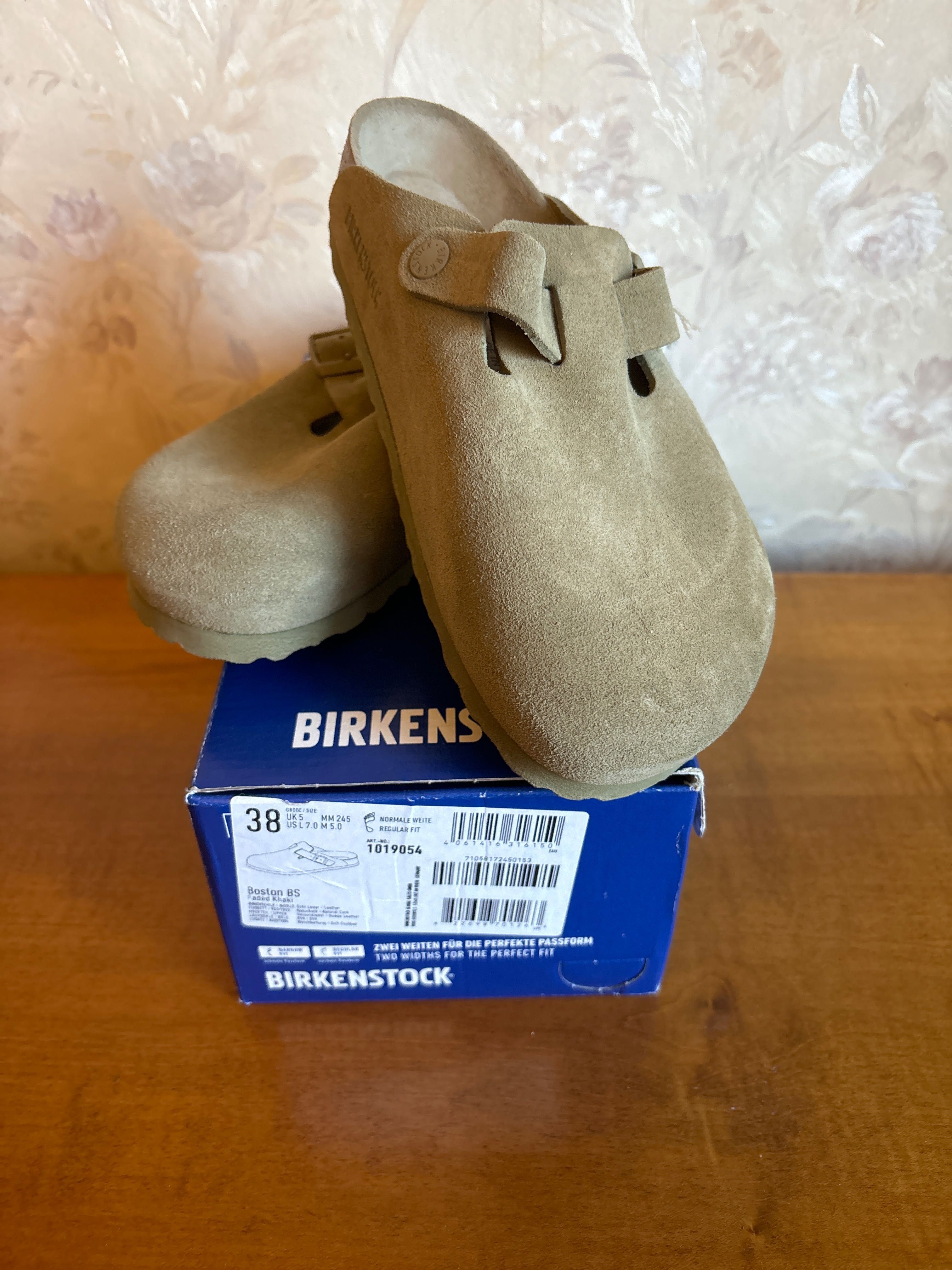 Birkenstock unisex Boston BS/ Faded Khaki:   38 Eur/ Us 7.00 / UK 5 !