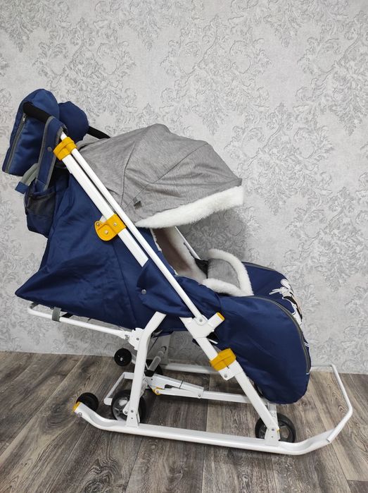 Сани- коляска . Nika Kids Disney-baby 2 Микки Маус синий