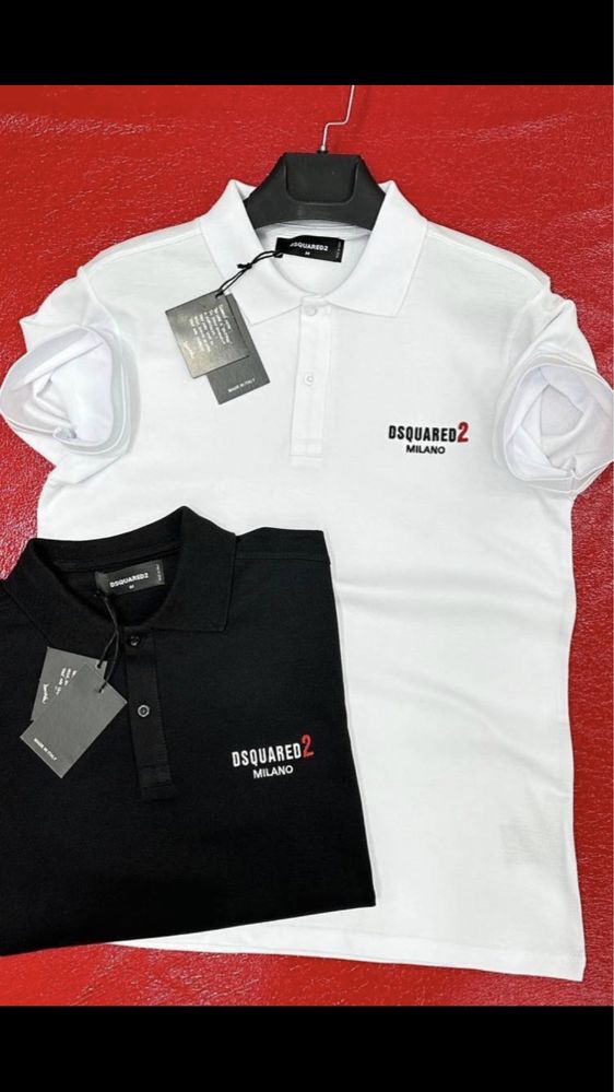 Tricou barbati polo dsquared alb