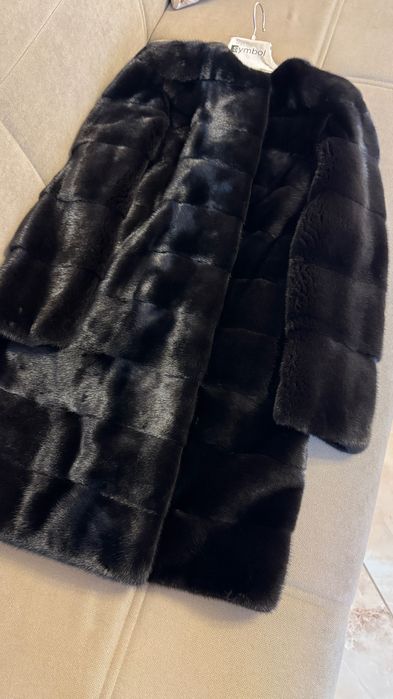 #102 Палто от норка.Nafa mink.Лукс.Визон.Естествена кожа с косъм.