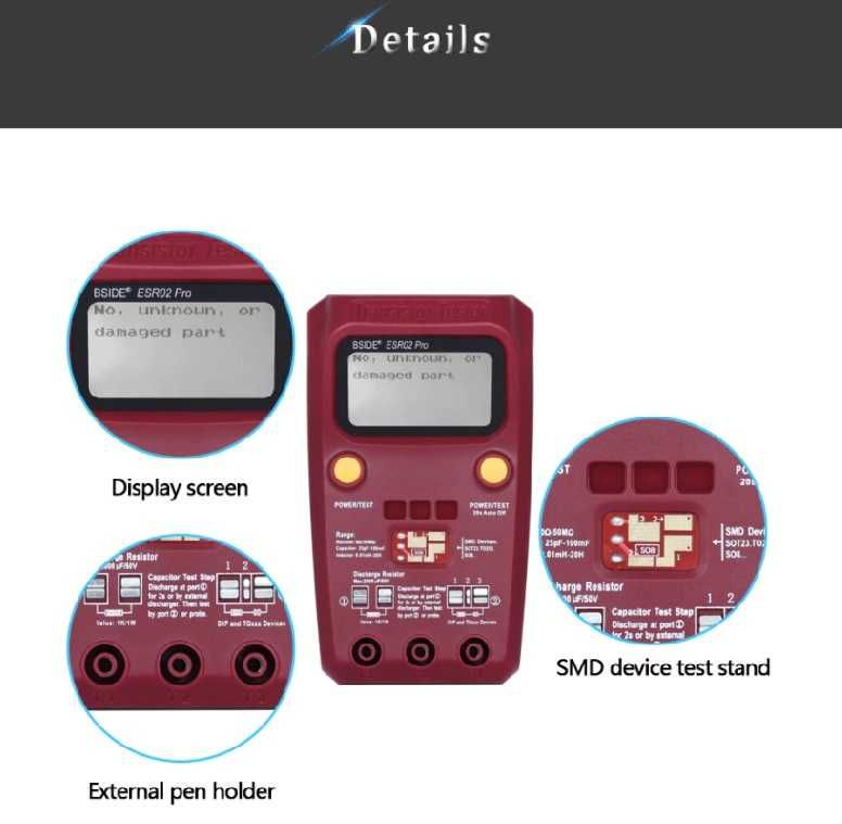 Мультиметр Многоцелевой измеритель-SMD и DIP компонентов ESR02pro