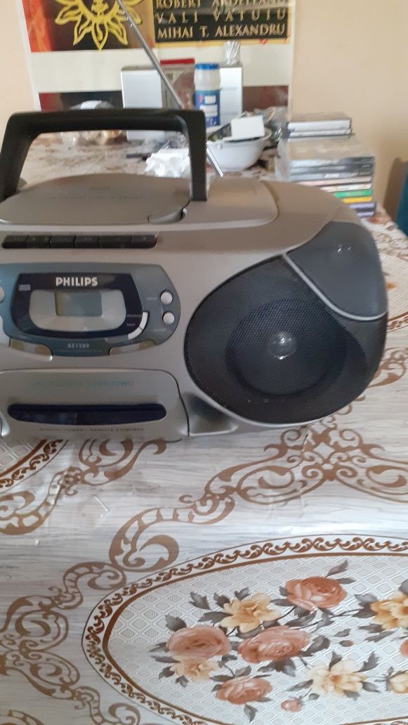 Philips radiocasetofon cu cd akai sony sharp