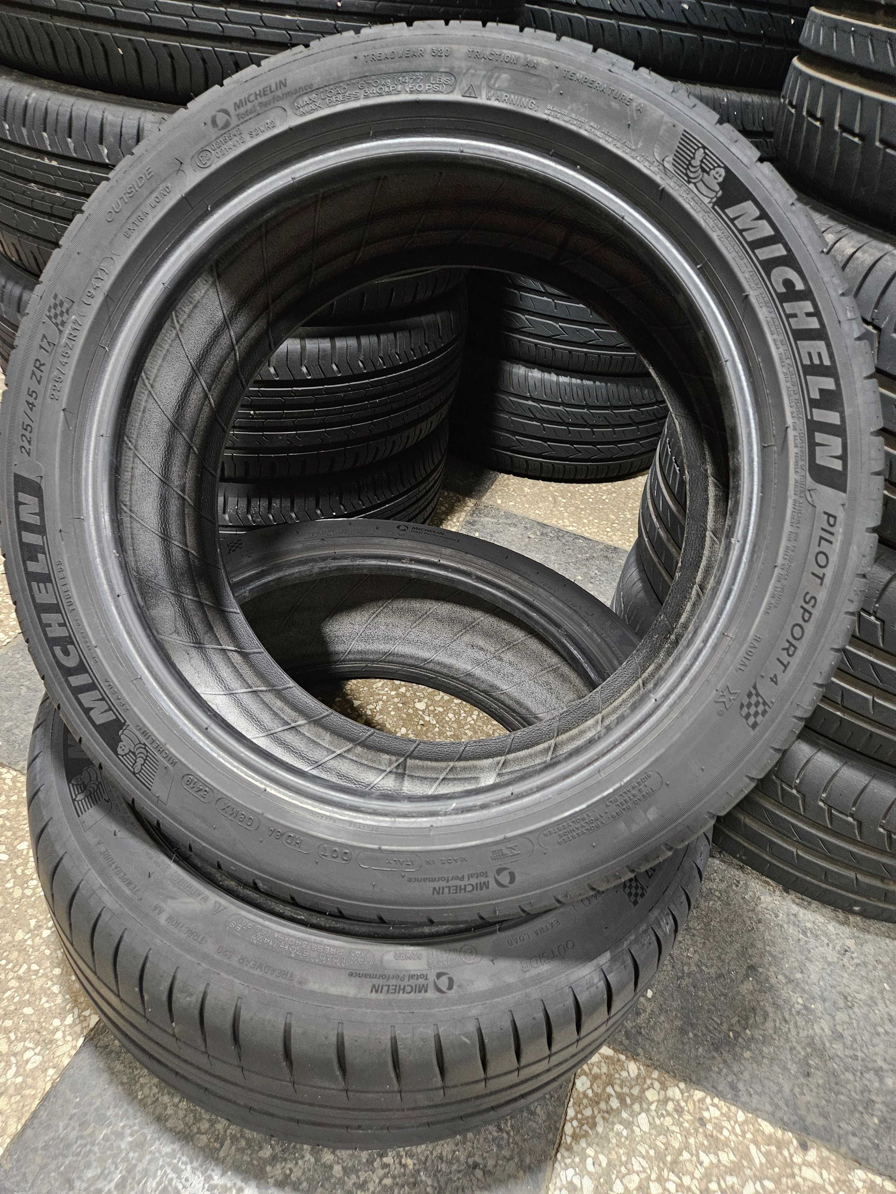2бр 225/45/17 MICHELIN 6,8мм грайфер дот:19г безплатен монтаж
