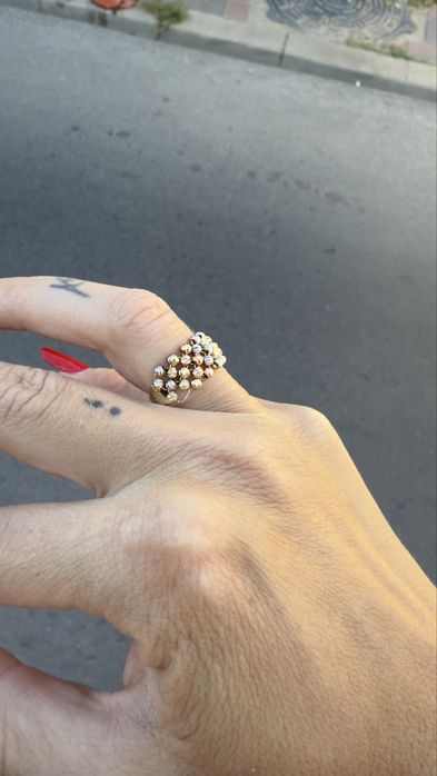Inel din aur alb galben roz 14 k