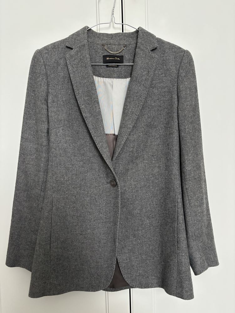 Серый пиджак Massimo Dutti