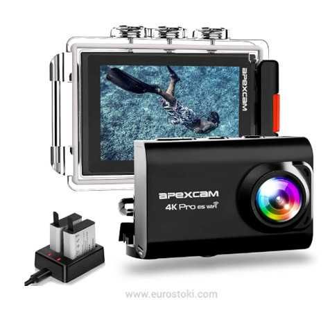 Екшън камера Apexcam M80 Pro EIS, 4K, 20MP, спортна камера