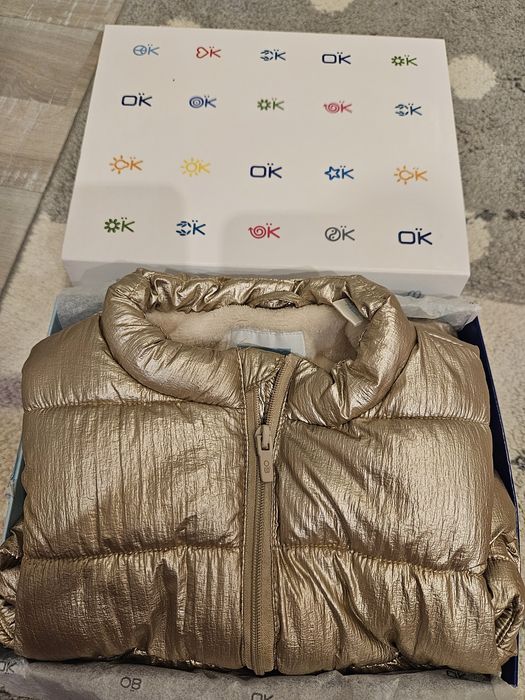 Златист ватиран елек Okaidi & Obaibi 12m/74 cm