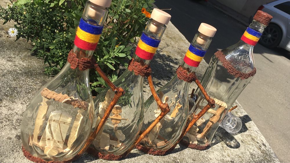 Cadou, Sticle hndmade port popular, sculptura lemn  Cu dedicatii