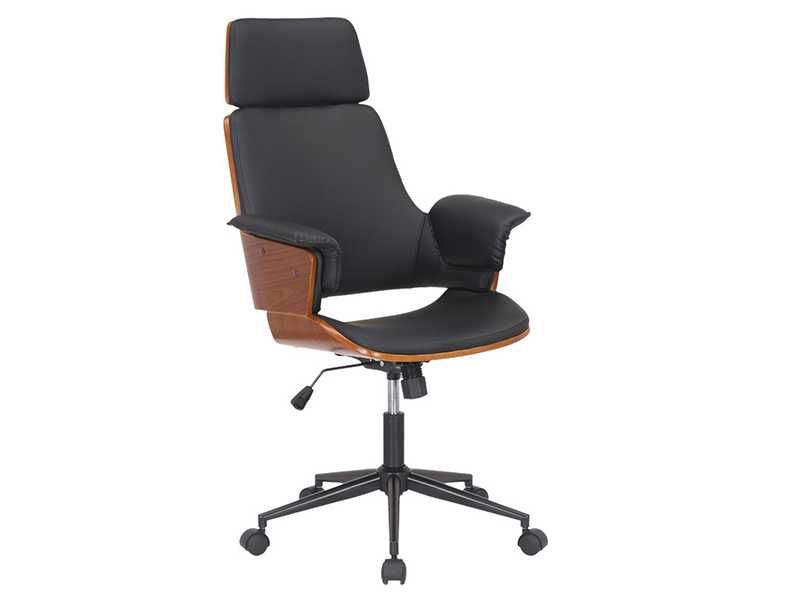 Стол, Hermanos, Черен, Изкуствена кожа, 67х120х66см.