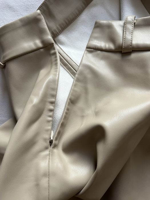 Fusta de piele bej Bruuns Bazaar