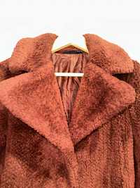 Тъмно червено пухено зимно палто Esmara by Heidi Klum