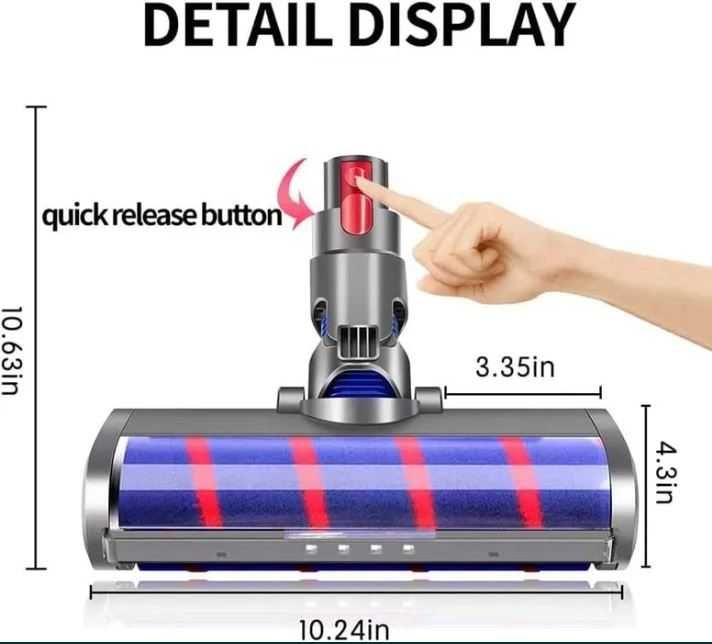 Perie turbo electrică Dyson V7 V8 V10 V11 V15 cu lumină LED