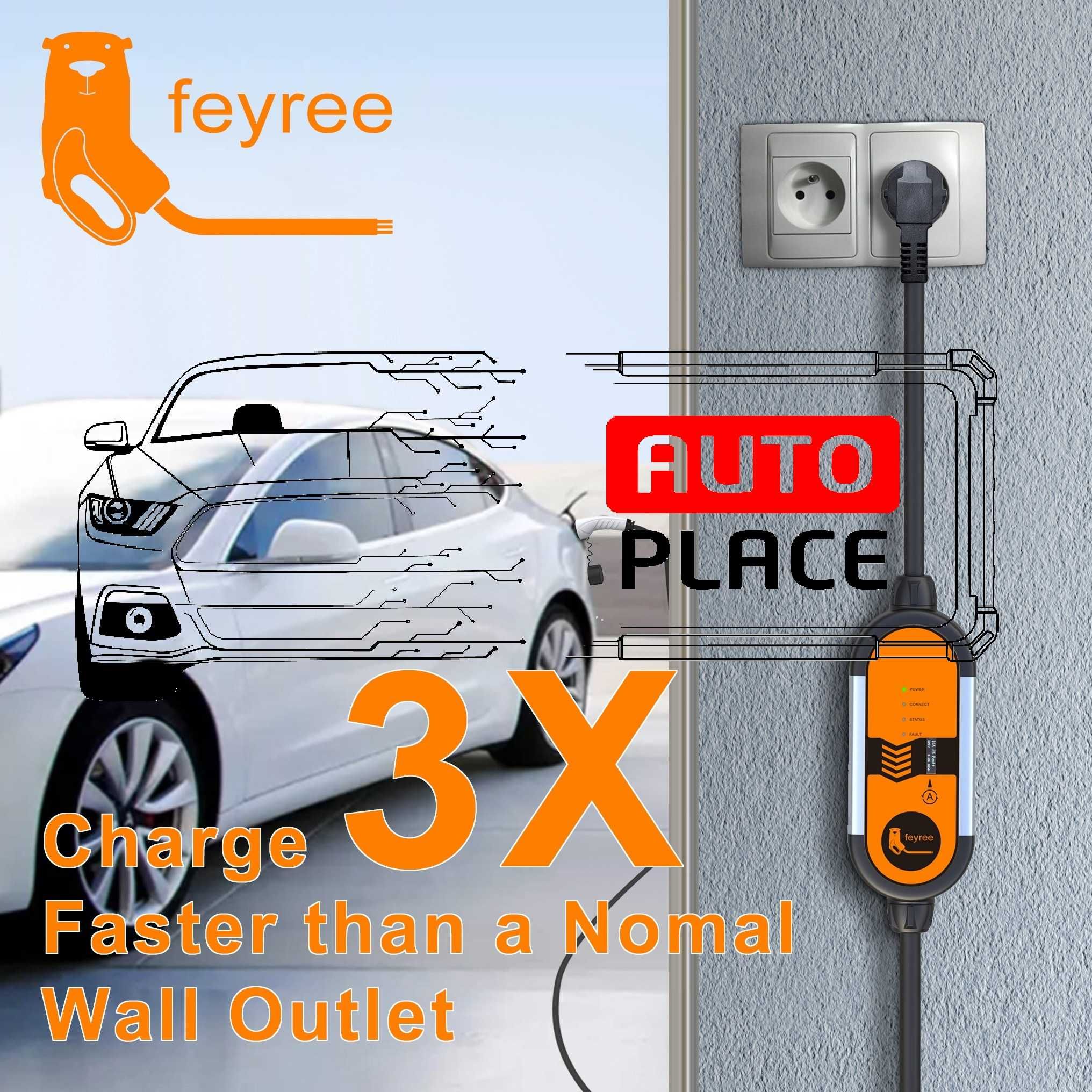 Преносимо Зарядно Feyree Fox EV-L7 Type 2 / 3.5kW / 8A-10A-13A-16A