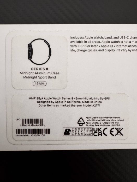 Apple Watch Series 8 - 45mm Midnight - GPS -