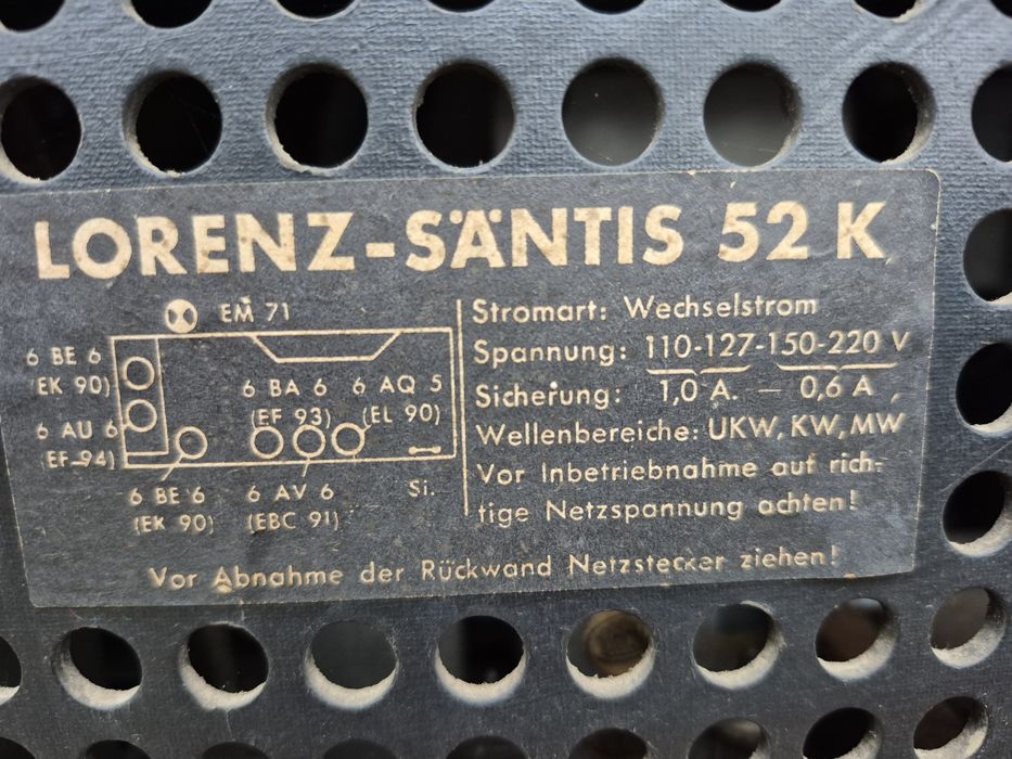Vand cu lampi marca Lorenz 52k ,made in Germania fabricat in anul 1951