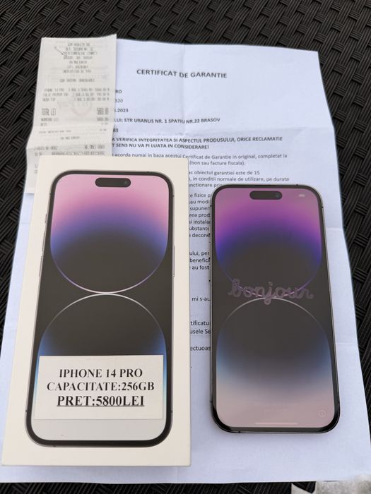 Iphone 14 PRO 256 GB  in cutie impecabi husa  noua cump de Nou
