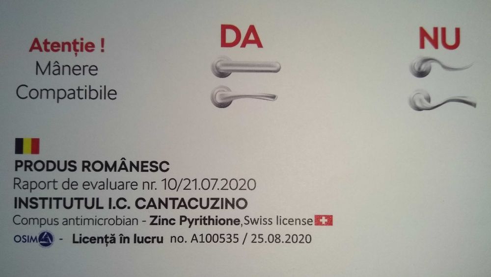 Mânere antimicrobiene pentru clanță - set 6 bucati - noi, sigilate