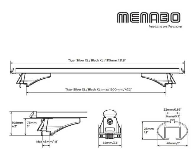 Напречни греди Menabo Tiger XL 850
