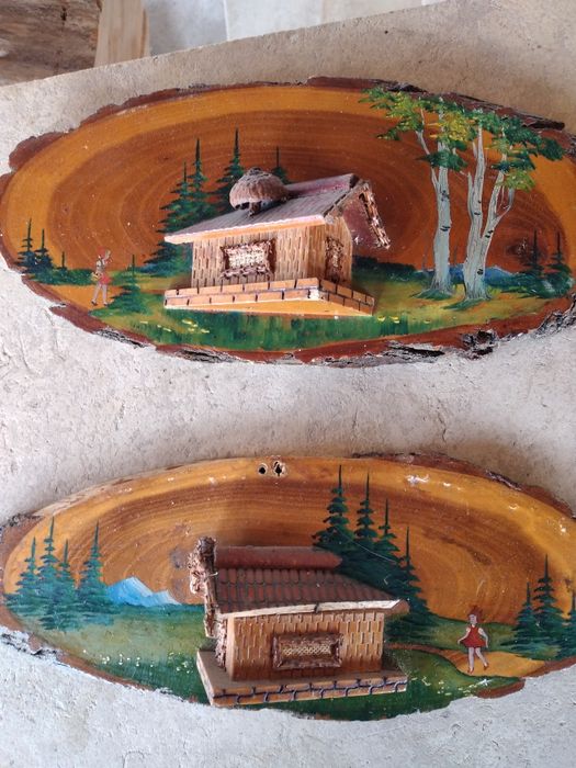 Дървено пано -къщичка