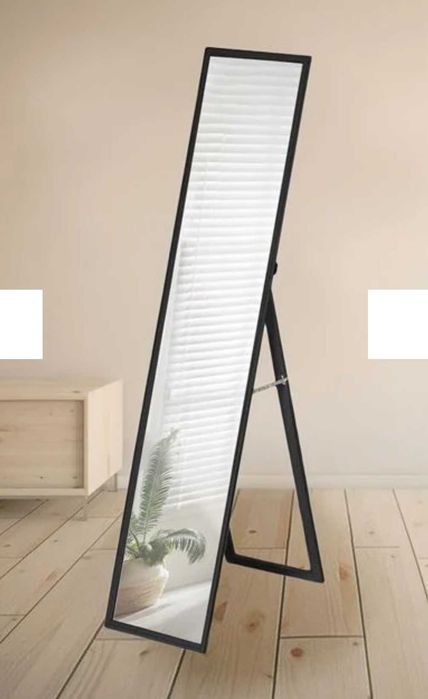 Oglinda Noua de Podea Neagra Suport Lemn, mare 160 cm x 45cm lățime