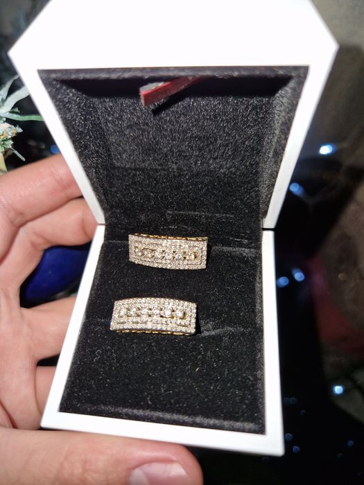 Золото бриллиант набор кольцо + серьги