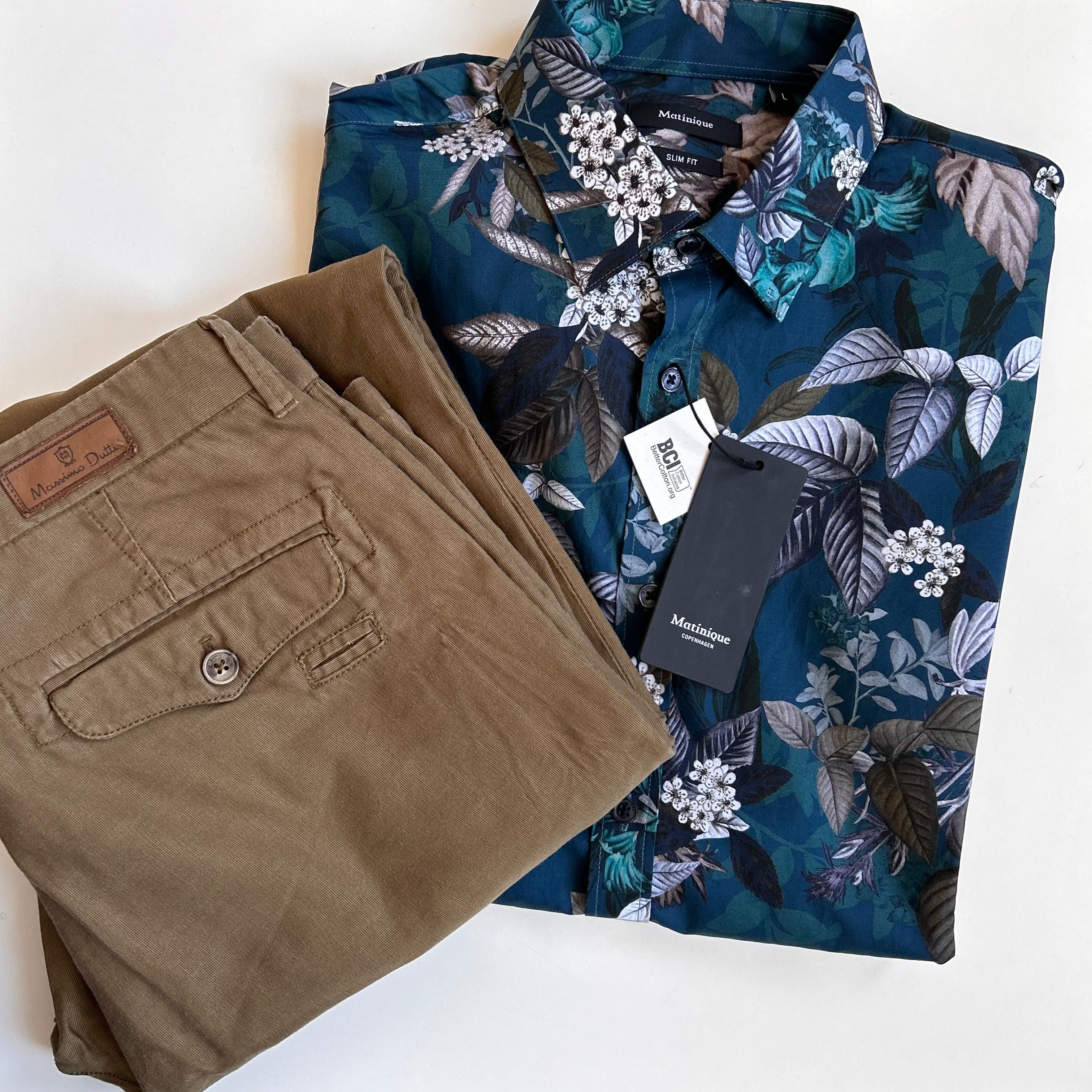 Нова мъжка слим риза Matinique L size & Massimo Dutti панталон