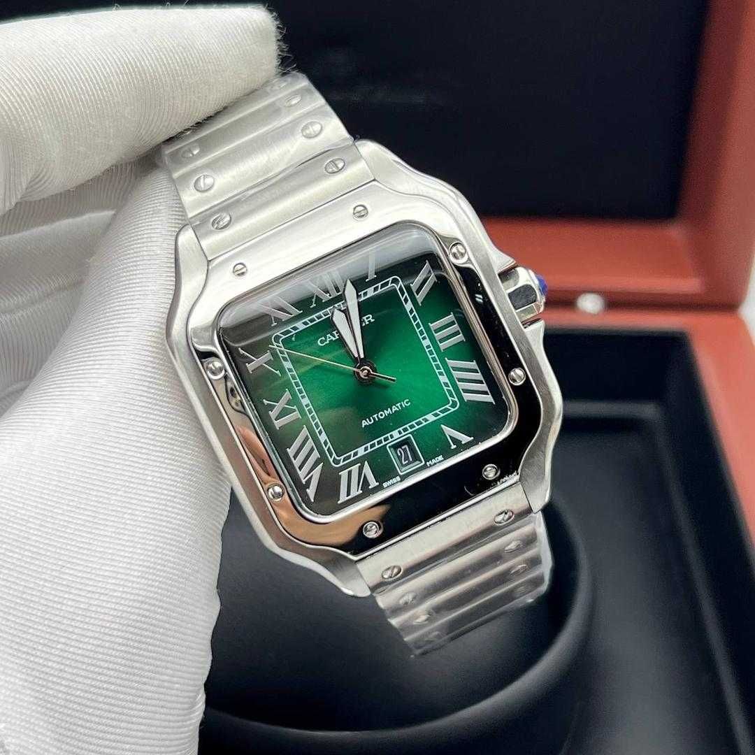 Мъжки автоматичен часовник Cartier Santos de Cartier Green