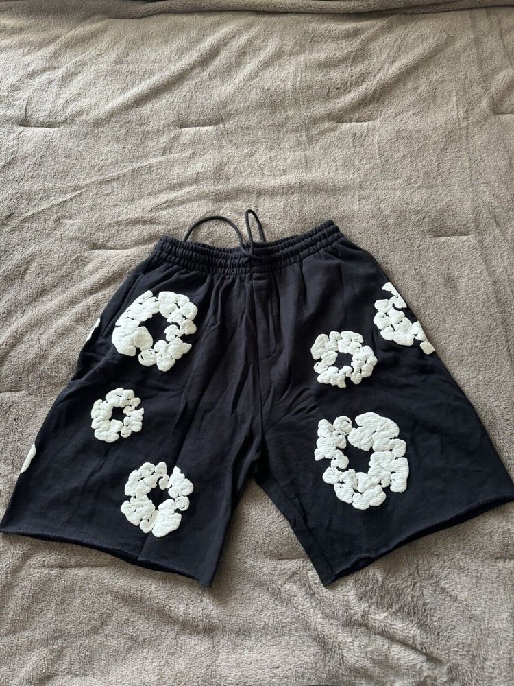 Pantaloni scurti denim tears shorts black