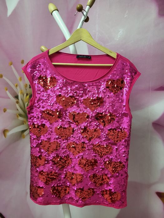 Bluza de bumbac cu paiete twinset