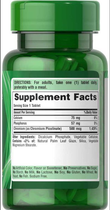 Puritan's Pride Chromium Picolinate 500 mcg