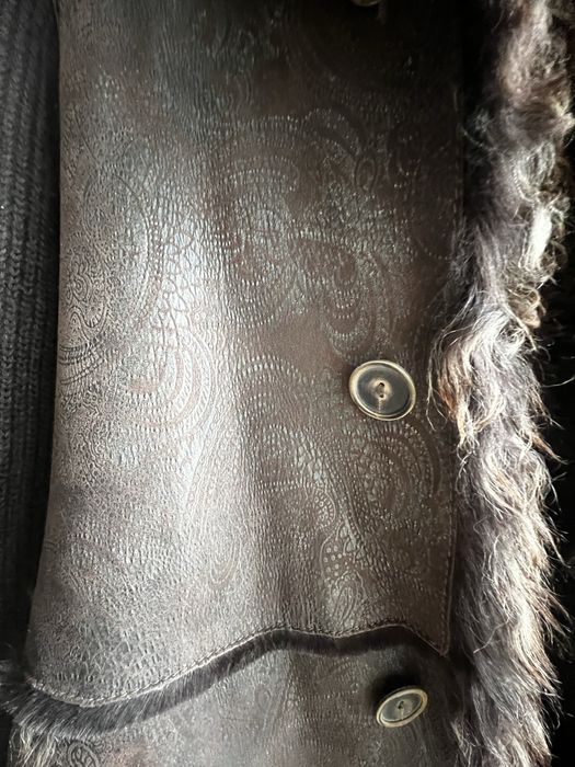 Haină bărbătească piele + blană naturală 1ª Classe, impecabilă