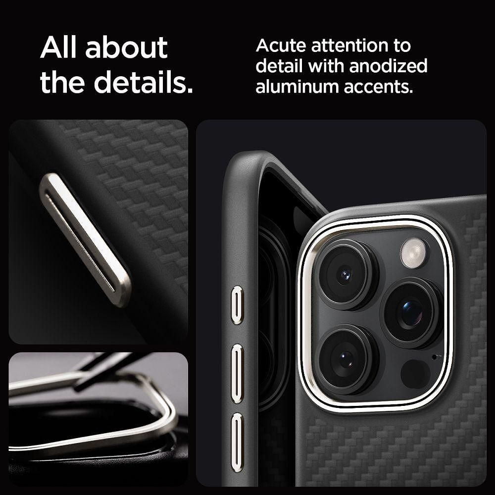 Кейс spigen enzo aramid mag magsafe за iphone 16 pro - black/natural