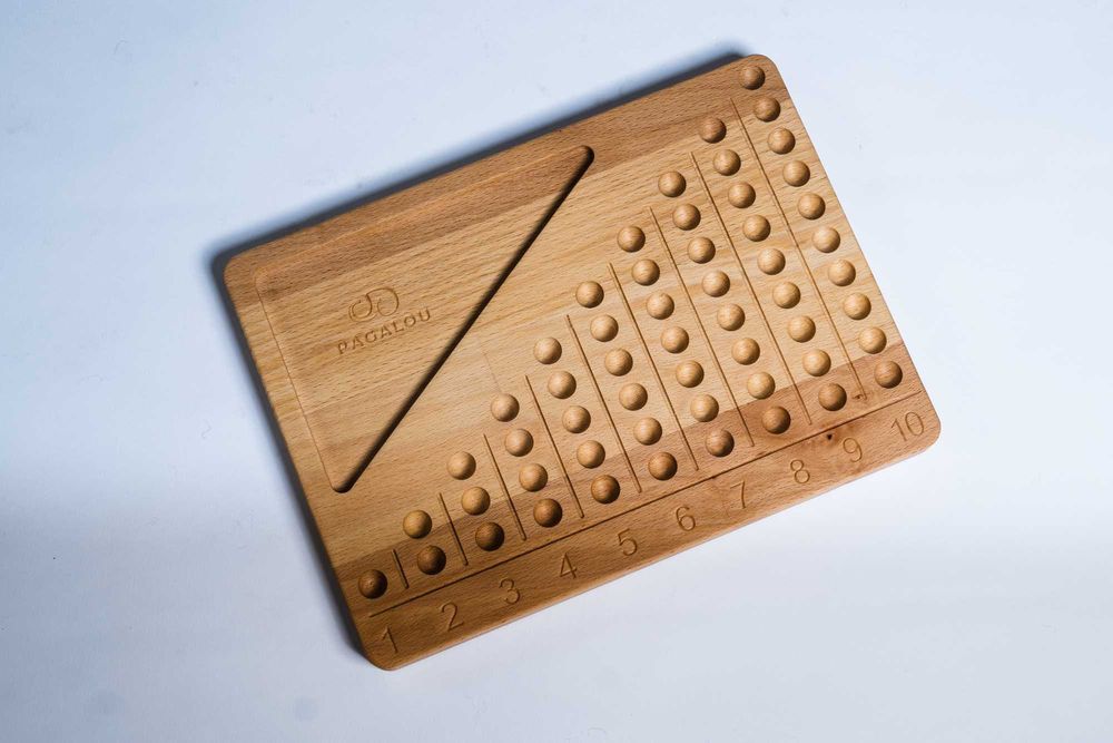 Set Montessori Abacus din lemn pentru numeratie de la 1 la 10