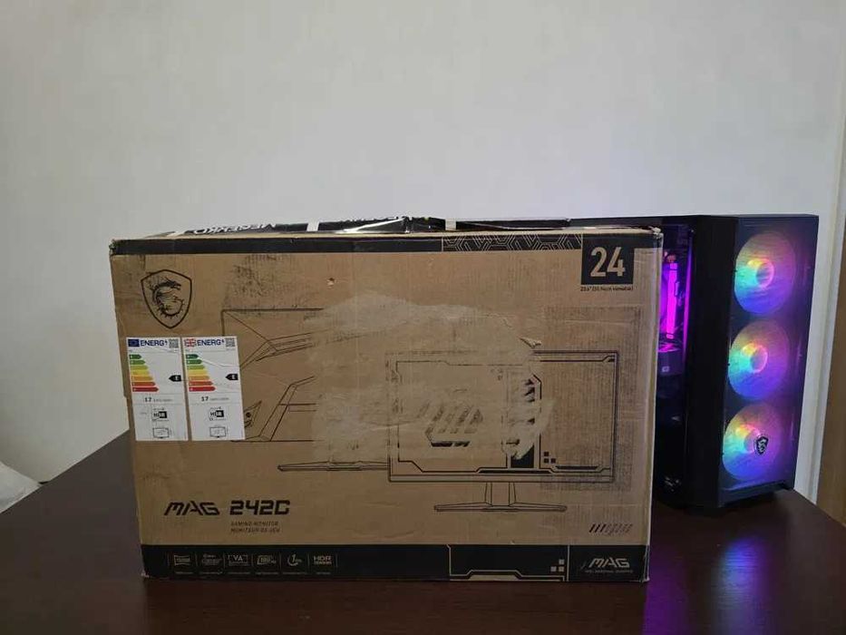 НОВ! Геймърски компютър I5-14600K 32RAM 2TB SSD RTX 5060 + монитор MSI