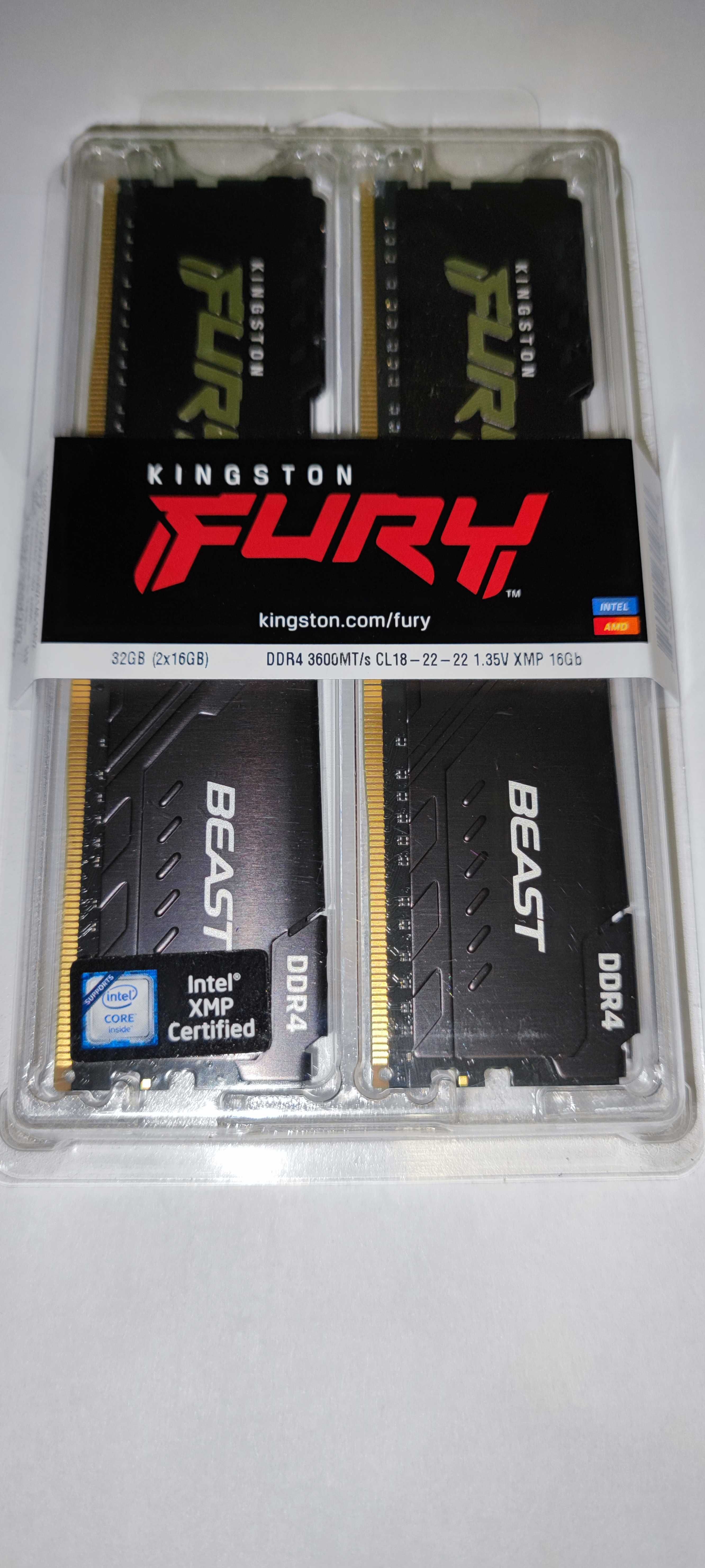 Memorie Kingston FURY Beast 32GB DDR4 3600MHz CL18 Dual Channel Kit